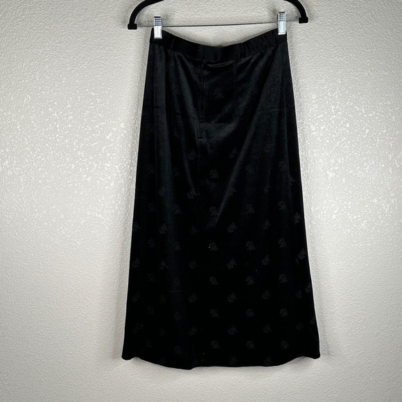 Black Whimsigoth Goth Gorpcore Gothic Floral Velvet Maxi Skirt Size Small - Picture 4 of 6